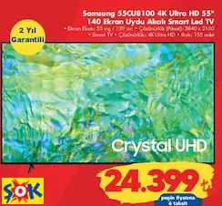 SAMSUNG 55CU8100 4 K ULTRA HD 55 İNÇ 140 EKRAN UYDU ALICILI SMART LED TV AKILLI TELEVİZYON